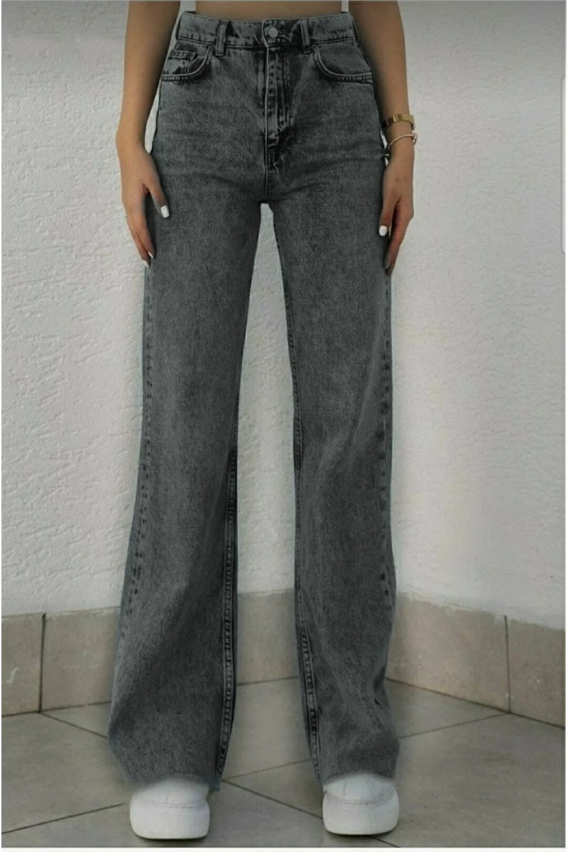 Lucy Füme Kar Süper Yüksek Bel 90's Power Likralı Solmaz Jeans Palazzo Pantolon