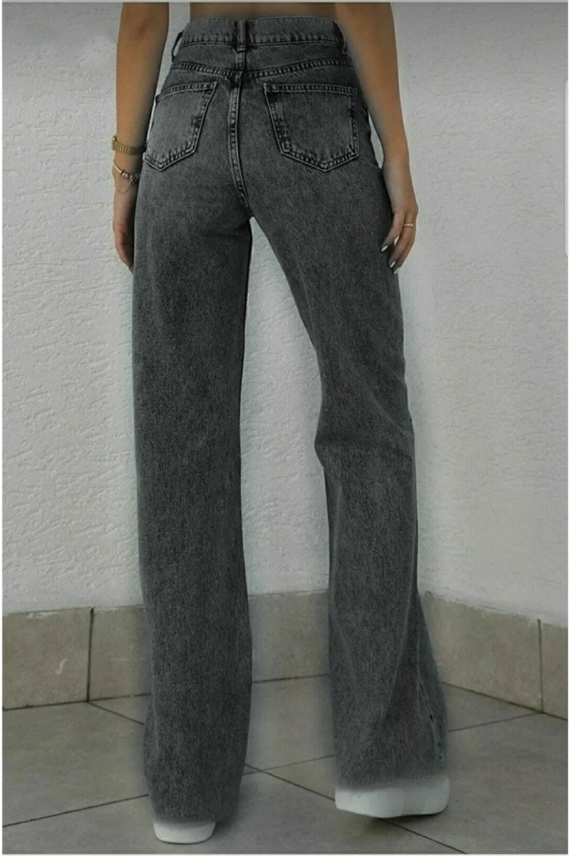 Lucy Füme Kar Süper Yüksek Bel 90's Power Likralı Solmaz Jeans Palazzo Pantolon