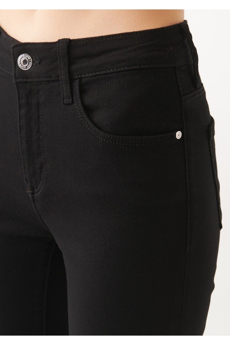 Coll Cold Women Simsiyah Siyah Skinny Kot Pantolon Siyah Toparlayıcı Etkili Likralı Yüksek Bel Jean