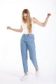 Açık Mavi Mom Jean Pantolon Blue Mom Jean