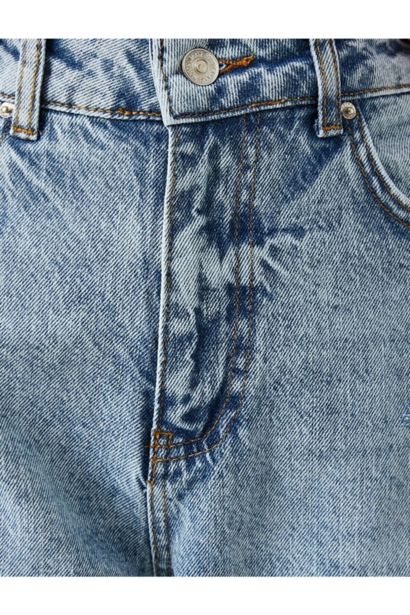 Kar Mom Likralı Mom Jean Pantolon ( Renk Solmaz )