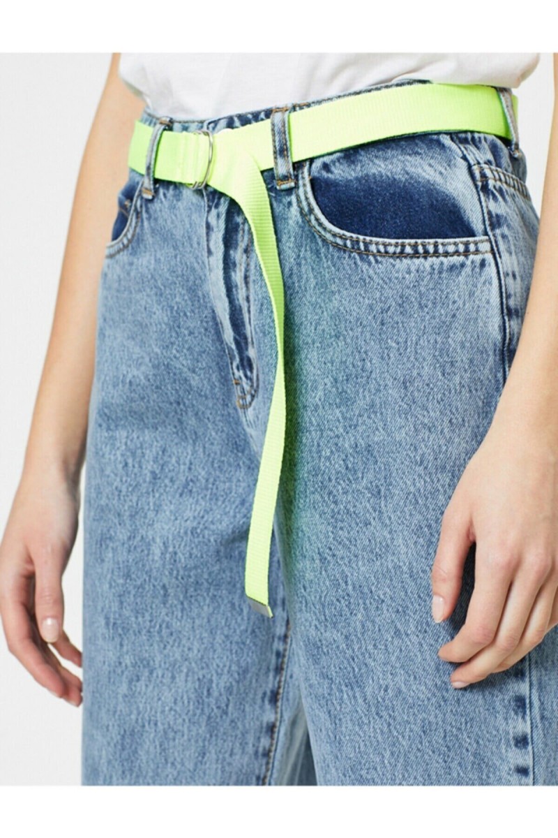 Kar Mom Likralı Mom Jean Pantolon ( Renk Solmaz )