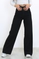 -siyah Likralı Süper Yüksek Bel Salaş Jeans Palazzo Pantolon. (süper Yüksek) Wide Leg