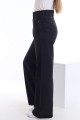Siyah Likralı Süper Yüksek Bel Salaş Jeans Palazzo Pantolon. (Süper Yüksek.) Wide Leg.