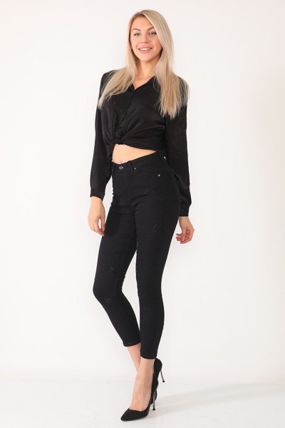Bony Siyah Skinny Jeans Kot Pantolon (SİMSİYAH)