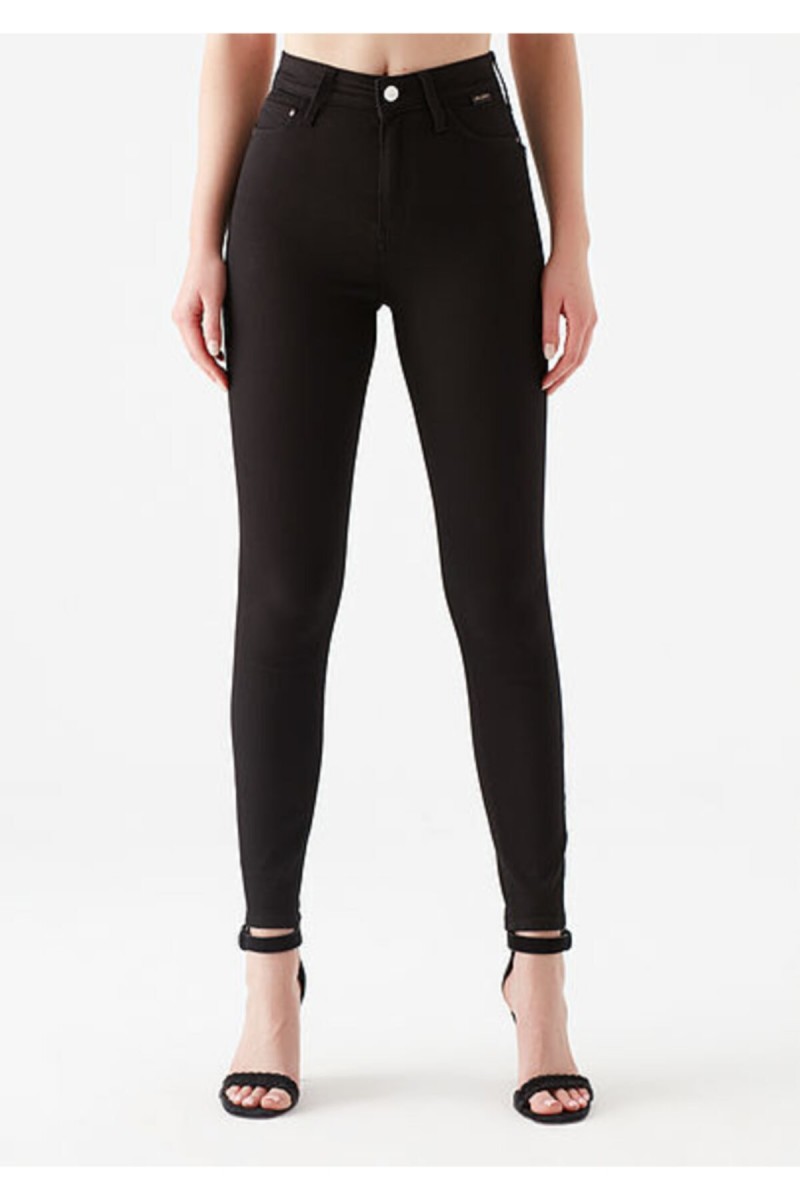 Kadın Solmayan Siyah Skinny Jeans Kot Pantolon