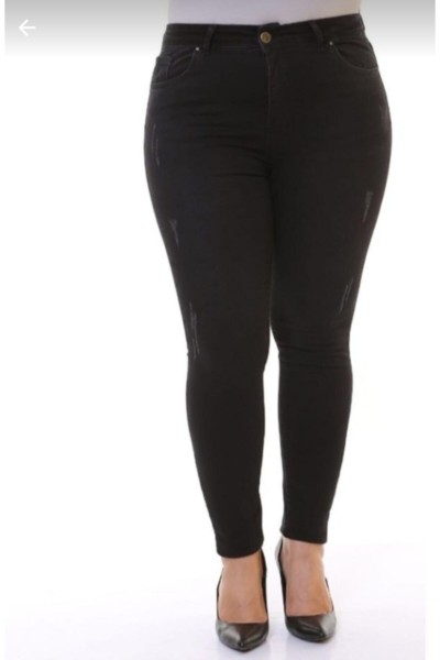 Kadın Füme Yüksek Bel Cepli Tırnaklı Likralı Kot Pantolon