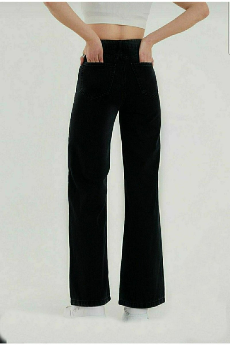 Solmayan Siyah Likralı Süper Yüksek Bel Salaş Jean Pantolon. (SÜPER YÜKSEK.) Wide Leg. Solmayan Siyah Likralı Süper Yüksek Bel Salaş Jean Pantolon. (SÜPER YÜKSEK.) Wide Leg.