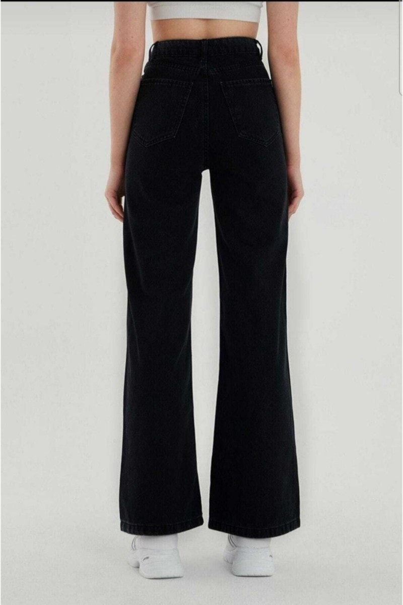 Solmayan Siyah Likralı Süper Yüksek Bel Salaş Jean Pantolon. (SÜPER YÜKSEK.) Wide Leg. Solmayan Siyah Likralı Süper Yüksek Bel Salaş Jean Pantolon. (SÜPER YÜKSEK.) Wide Leg.