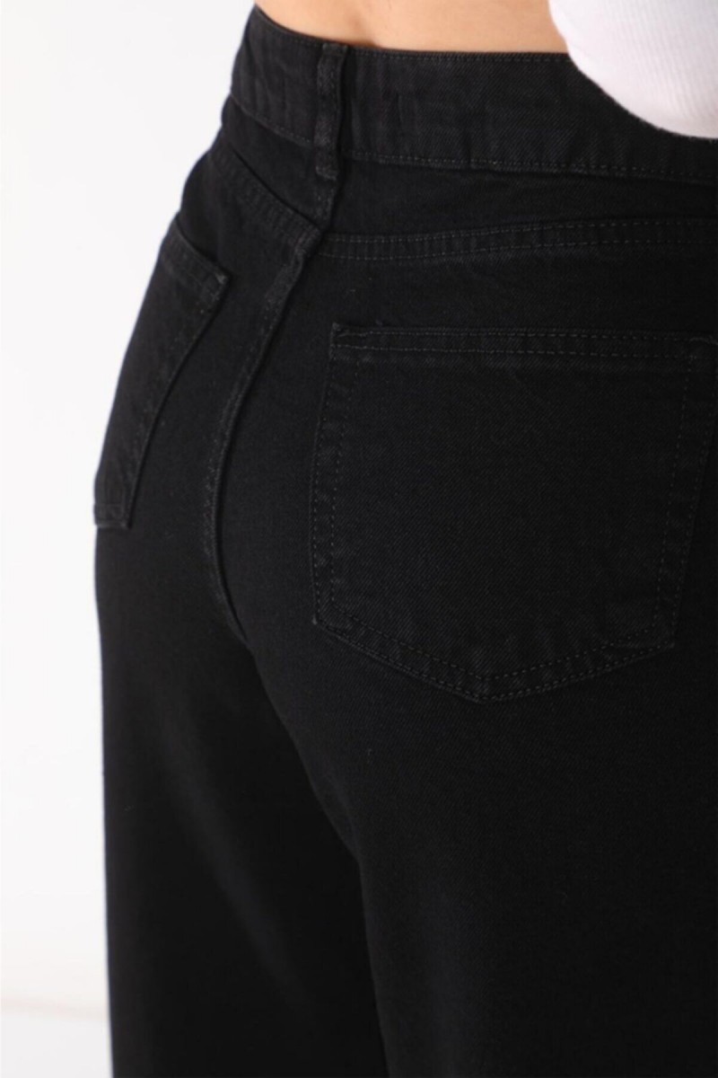 Siyah Likralı Süper Yüksek Bel Salaş Jean Pantolon. (SÜPER YÜKSEK.) Wide Leg. Siyah Likralı Süper Yüksek Bel Salaş Jean Pantolon. (SÜPER YÜKSEK.) Wide Leg.