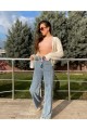 Orta Kar Likralı Kadın Mavi Süper Yüksek Bel Bol Paça Denim Kot Palazzo Pantolon Orta Kar Likralı Kadın Mavi Süper Yüksek Bel Bol Paça Denim Kot Palazzo Pantolon