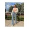 Extra Yüksek A.c.a.i.p S.o.l.m.a.z Mavi Salaş Jeans Palazzo Pantolon (süper Yüksek )