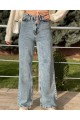Quinn Likralı Kadın Buz Mavi Süper Yüksek Bel Salaş Paça Denim Kot Palazzo Pantolon Quinn Likralı Kadın Buz Mavi Süper Yüksek Bel Salaş Paça Denim Kot Palazzo Pantolon