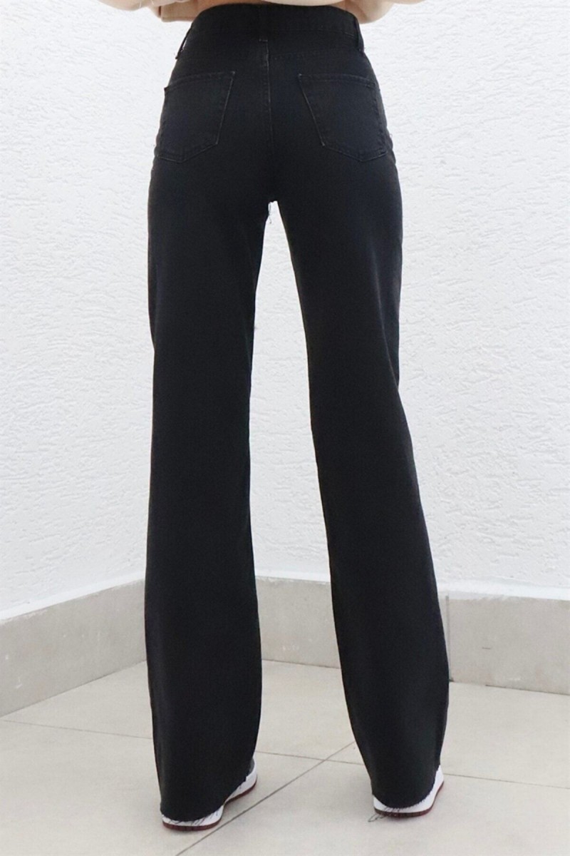 Extra Yüksek A.c.a.i.p S.o.l.m.a.z Siyah Salaş Jeans Palazzo Pantolon (SÜPER YÜKSEK SOLMAYAN) Extra Yüksek A.c.a.i.p S.o.l.m.a.z Siyah Salaş Jeans Palazzo Pantolon (SÜPER YÜKSEK SOLMAYAN)