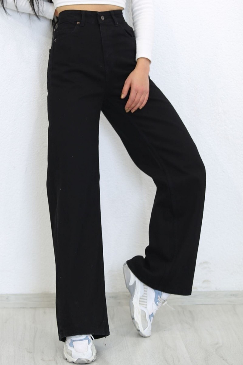 Extra Yüksek A.c.a.i.p S.o.l.m.a.z Siyah Salaş Jeans Palazzo Pantolon (SÜPER YÜKSEK SOLMAYAN) Extra Yüksek A.c.a.i.p S.o.l.m.a.z Siyah Salaş Jeans Palazzo Pantolon (SÜPER YÜKSEK SOLMAYAN)