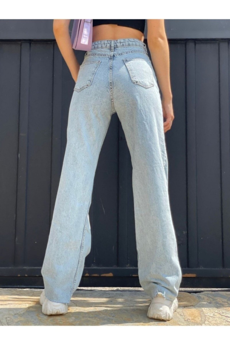 -buz Kar Likralı Süper Yüksek Bel Salaş Jeans Palazzo Pantolon. (süper Yüksek) Wide Leg -buz Kar Likralı Süper Yüksek Bel Salaş Jeans Palazzo Pantolon. (süper Yüksek) Wide Leg
