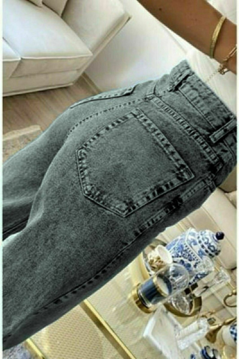 Füme Power Likralı Süper Yüksek Bel Salaş Jeans Palazzo Pantolon