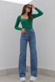 Blue 90 s Orta Koyu Mavi Likralı Süper Extra Yüksek Bel Palazzo Salaş Jean Pantolon Blue 90 s Orta Koyu Mavi Likralı Süper Extra Yüksek Bel Palazzo Salaş Jean Pantolon