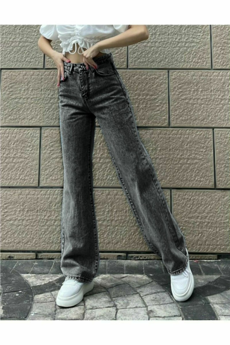 Füme Power Likralı Süper Yüksek Bel Salaş Jeans Palazzo Pantolon Füme Power Likralı Süper Yüksek Bel Salaş Jeans Palazzo Pantolon