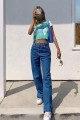 Blue 90 s Orta Koyu Mavi Likralı Süper Extra Yüksek Bel Palazzo Salaş Jean Pantolon Blue 90 s Orta Koyu Mavi Likralı Süper Extra Yüksek Bel Palazzo Salaş Jean Pantolon