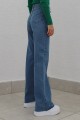 Blue 90 s Orta Koyu Mavi Likralı Süper Extra Yüksek Bel Palazzo Salaş Jean Pantolon Blue 90 s Orta Koyu Mavi Likralı Süper Extra Yüksek Bel Palazzo Salaş Jean Pantolon