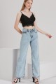 Jasmin Extra Süper Yüksek S.o.l.m.a.z Buz Mavi Salaş Jeans Palazzo Pantolon Wintage Straight Jasmin Extra Süper Yüksek S.o.l.m.a.z Buz Mavi Salaş Jeans Palazzo Pantolon Wintage Straight