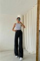 Lizovl 90 s Siyah Kar Likralı Süper Yüksek Bel Salaş Jean Pantolon. (SÜPER YÜKSEK.) Wide Leg.