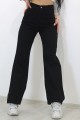 Diva Solmaz Siyah Likralı Süper Yüksek Bel Salaş Jean Pantolon. (SÜPER YÜKSEK.) Wide Leg.