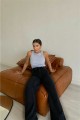 Lizovl 90 s Siyah Kar Likralı Süper Yüksek Bel Salaş Jean Pantolon. (SÜPER YÜKSEK.) Wide Leg.