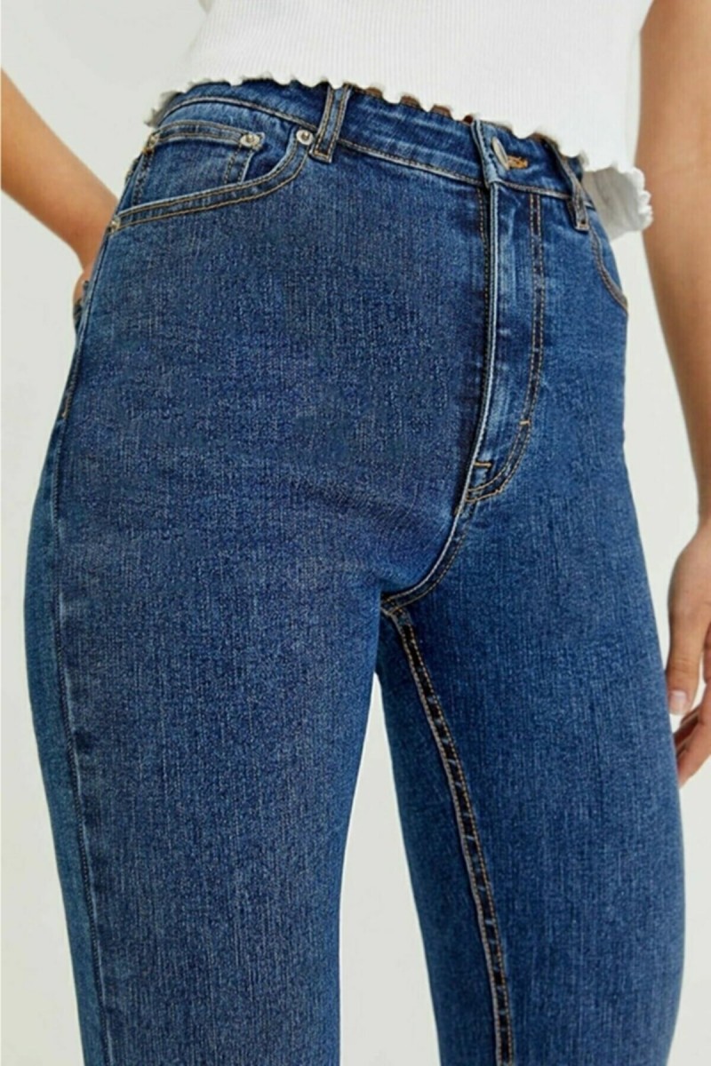 Extra Yüksek A.c.a.i.p S.o.l.m.a.z Mavi Salaş Jeans Palazzo Pantolon (süper Yüksek )