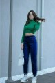 Koyu Mavi Yüksek Bel Likralı Mom Jeans Denim Kot Pantolon Koyu Mavi Yüksek Bel Likralı Mom Jeans Denim Kot Pantolon