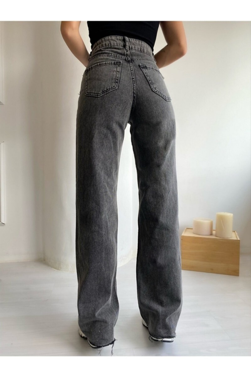 Bai 90's Mavi Kar Yıkama Extra Yüksek Bel Palazzo Salaş Jean Pantolon