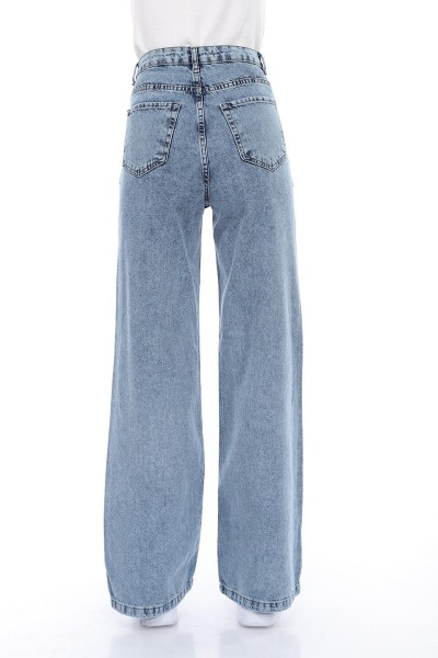 Kadın Kar Yıkama Salaş Paça Likralı Jean Salaş Paça Palazzo Jean