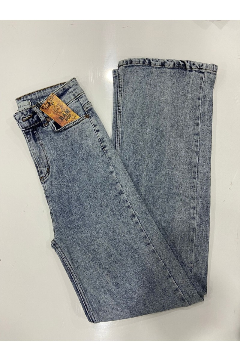 90's Açık Kar Yıkama Likralı Süper Yüksek Bel Salaş Jeans Palazzo Pantolon