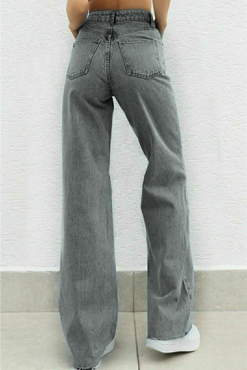 Afrilix Solmayan Siyah Likralı Süper Yüksek Bel Salaş Jean Pantolon. (süper Yüksek.) Wide Leg.