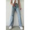 Elly 90 s Buz Mavi Likralı Süper Yüksek Bel Salaş Jeans Palazzo Pantolon Wide Leg