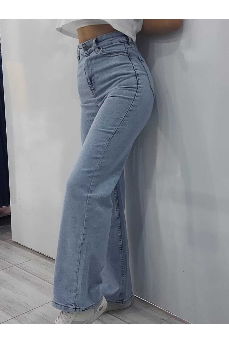 90s Açık Kar Yıkama Likralı Süper Yüksek Bel Salaş Jeans Palazzo Pantolon Wide Leg 90s Açık Kar Yıkama Likralı Süper Yüksek Bel Salaş Jeans Palazzo Pantolon Wide Leg