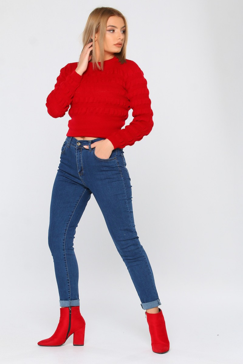 Yüksek Bel Jean Pantolon(RENK SOLMAYAN)