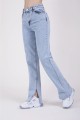 Mavi Yırtmaçlı Yüksek Bel Slim Ispanyol Salaş Jeans Mavi Yırtmaçlı Yüksek Bel Slim Ispanyol Salaş Jeans