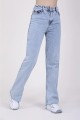 Mavi Yırtmaçlı Yüksek Bel Slim Ispanyol Salaş Jeans Mavi Yırtmaçlı Yüksek Bel Slim Ispanyol Salaş Jeans