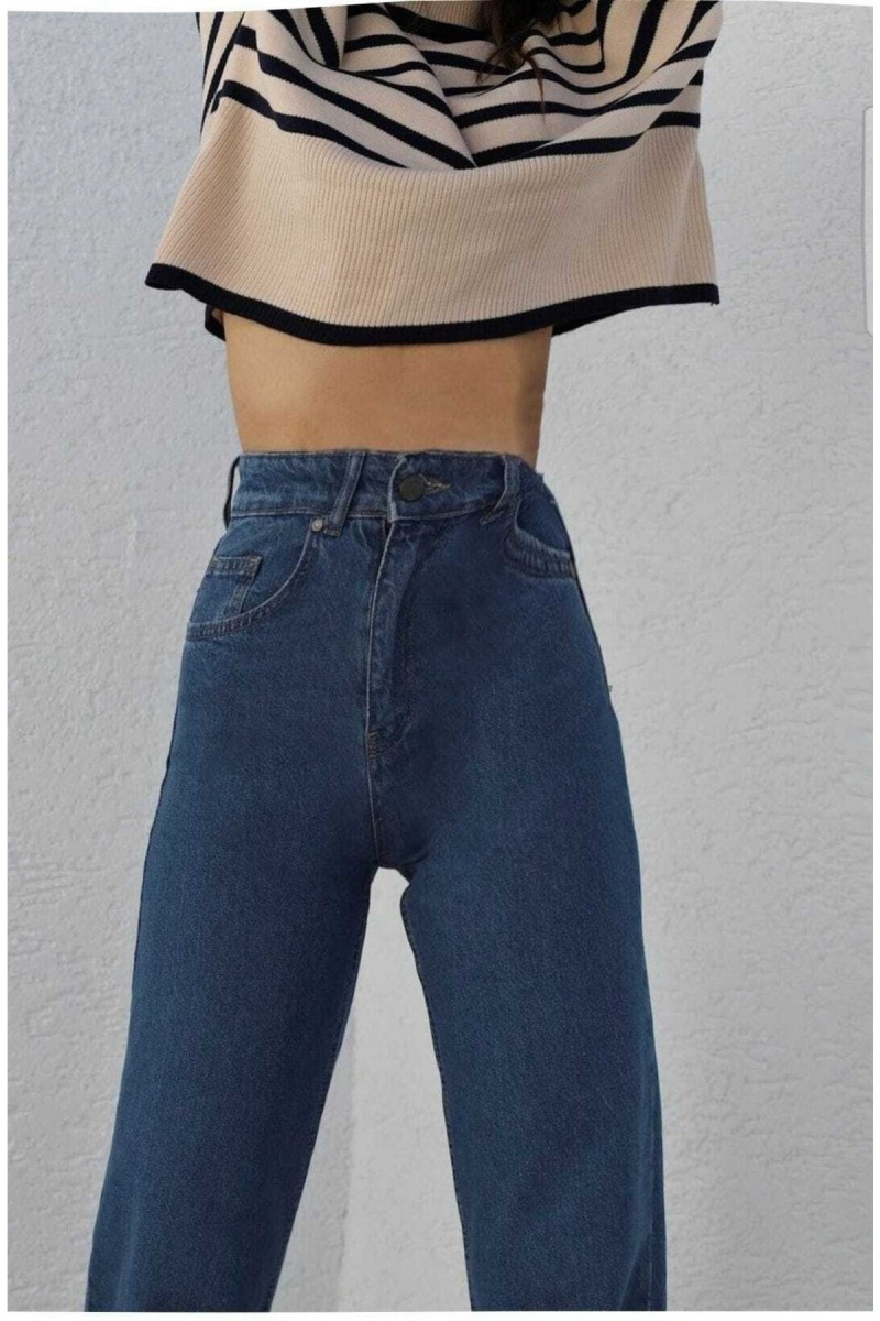 Daisy 90 s Striagth Mavi Likralı Süper Yüksek Bel Salaş Jean Pantolon Daisy 90 s Striagth Mavi Likralı Süper Yüksek Bel Salaş Jean Pantolon