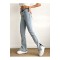Elena Mavi Jeans Yandan Yırtmaçlı Denim Rikralı Pantolon