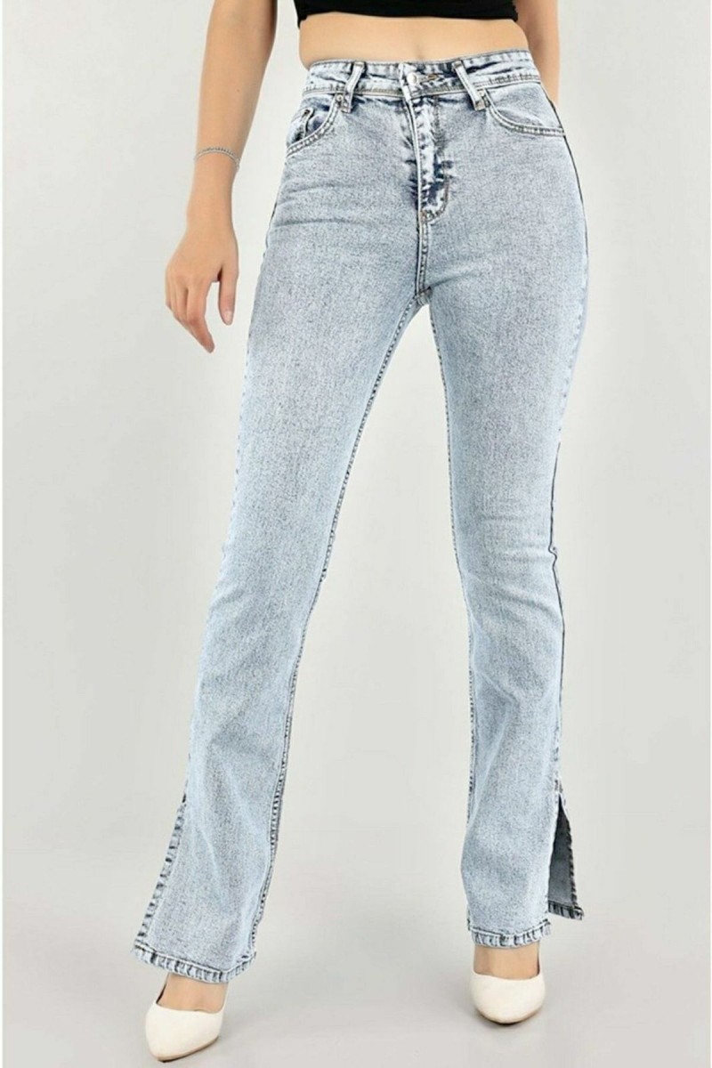 Elena Mavi Jeans Yandan Yırtmaçlı Denim Rikralı Pantolon Elena Mavi Jeans Yandan Yırtmaçlı Denim Rikralı Pantolon