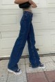 Koyu Mavi 90 s Likralı Süper Yüksek Bel Salaş Jeans Palazzo Pantolon. (süper Yüksek) Koyu Mavi 90 s Likralı Süper Yüksek Bel Salaş Jeans Palazzo Pantolon. (süper Yüksek)