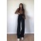 Siyah Likralı Süper Yüksek Bel Salaş Jean Pantolon. (süper Yüksek.) Wide Leg.