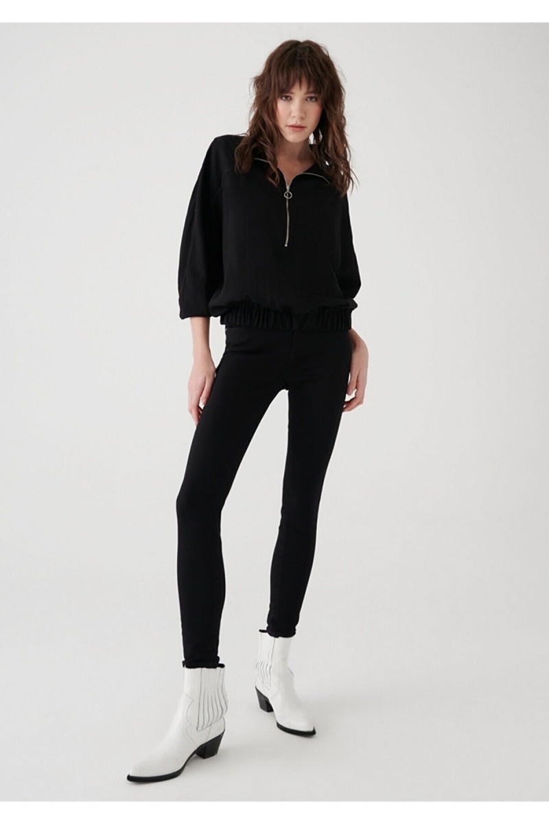 Süper Skinny Jeans Pantolon Solmaz Siyah Jeans(toparlayıcı)