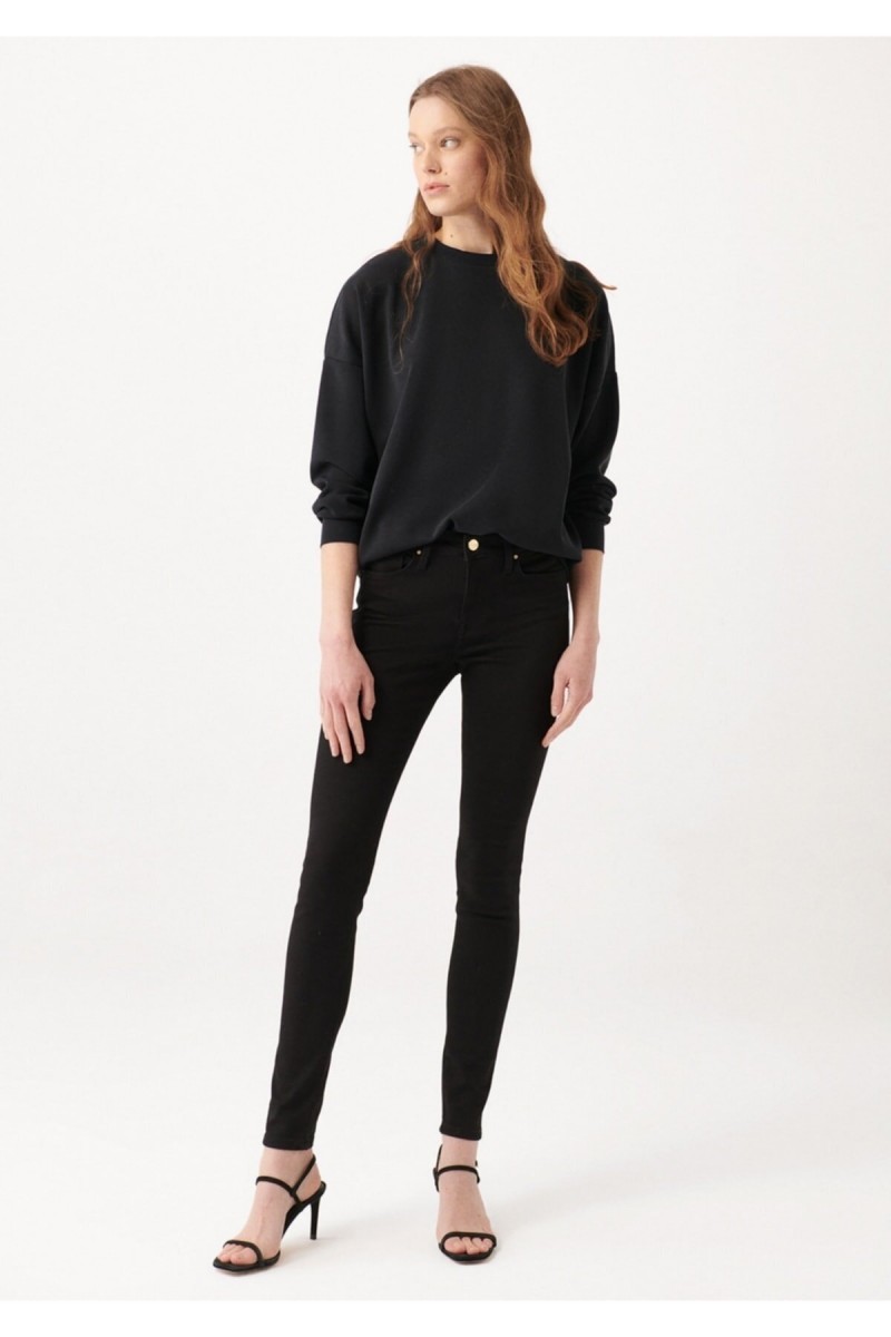 Süper Skinny Jeans Pantolon Solmaz Siyah Jeans(toparlayıcı)