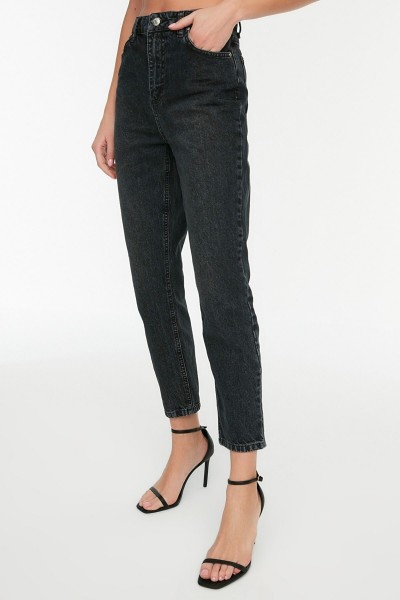 Kadın Siyah Mom Jeans
