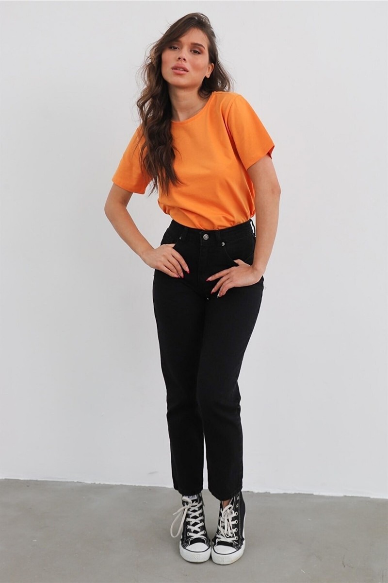 Kadın Siyah Mom Jeans