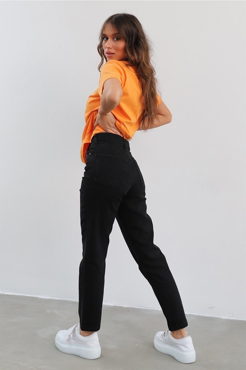 Kadın Siyah Mom Jeans